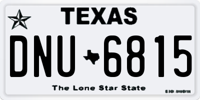 TX license plate DNU6815