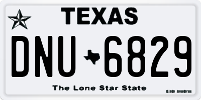TX license plate DNU6829