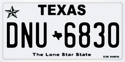 TX license plate DNU6830