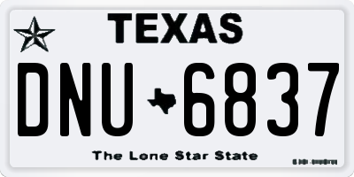 TX license plate DNU6837