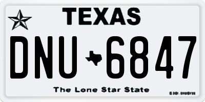TX license plate DNU6847