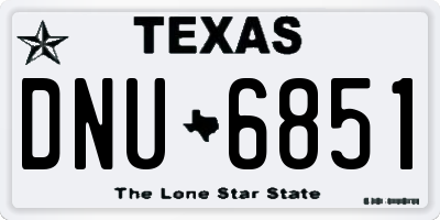 TX license plate DNU6851