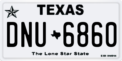 TX license plate DNU6860