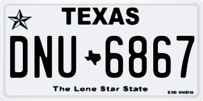 TX license plate DNU6867