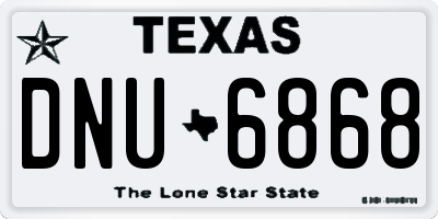 TX license plate DNU6868