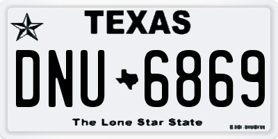 TX license plate DNU6869