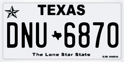 TX license plate DNU6870
