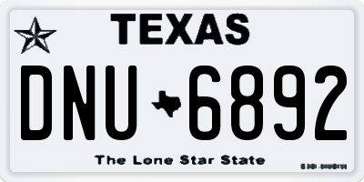 TX license plate DNU6892
