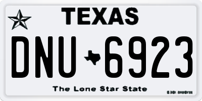 TX license plate DNU6923