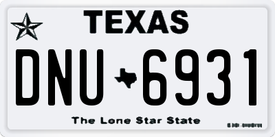 TX license plate DNU6931