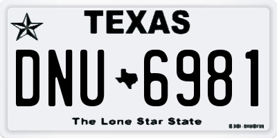 TX license plate DNU6981