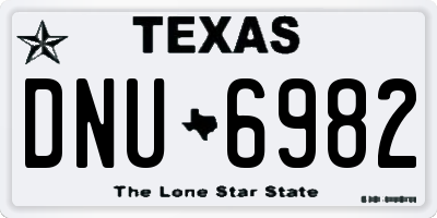 TX license plate DNU6982