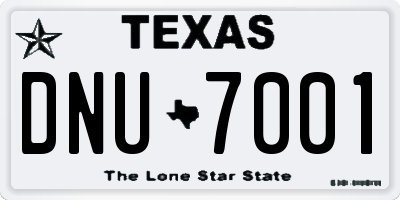 TX license plate DNU7001