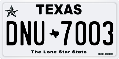 TX license plate DNU7003