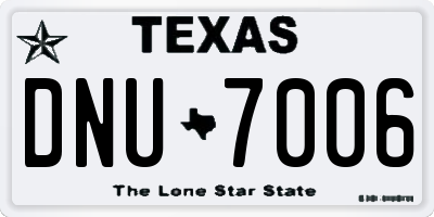 TX license plate DNU7006