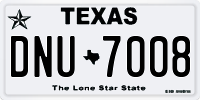 TX license plate DNU7008