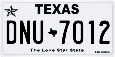 TX license plate DNU7012