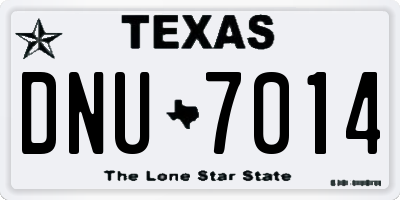 TX license plate DNU7014