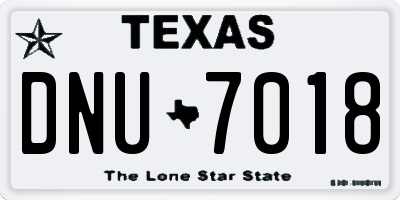 TX license plate DNU7018