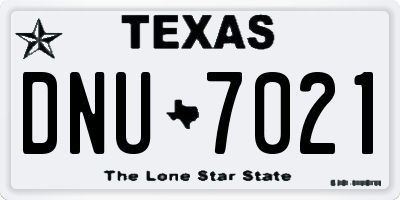 TX license plate DNU7021