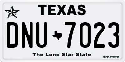 TX license plate DNU7023
