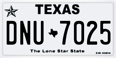 TX license plate DNU7025
