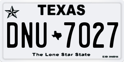 TX license plate DNU7027