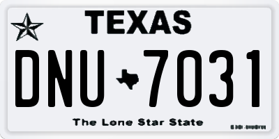 TX license plate DNU7031
