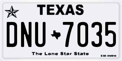 TX license plate DNU7035
