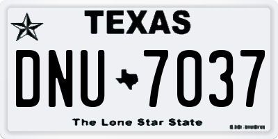 TX license plate DNU7037
