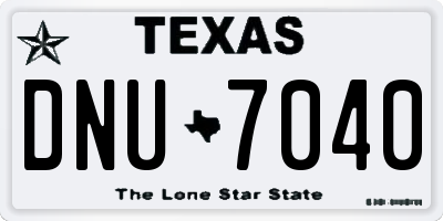 TX license plate DNU7040