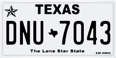 TX license plate DNU7043