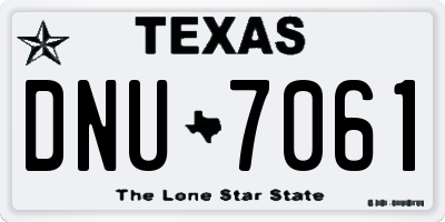 TX license plate DNU7061