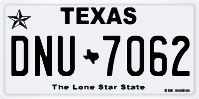 TX license plate DNU7062