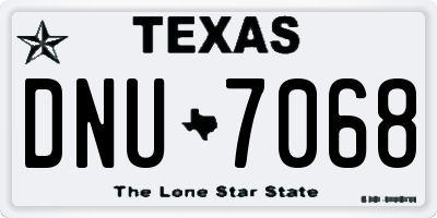 TX license plate DNU7068