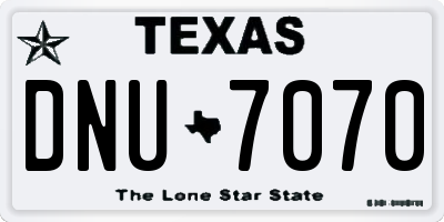 TX license plate DNU7070