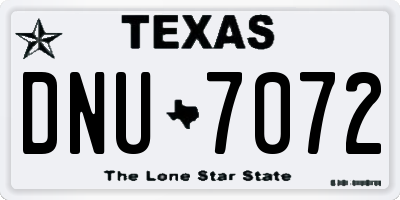 TX license plate DNU7072