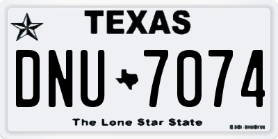 TX license plate DNU7074