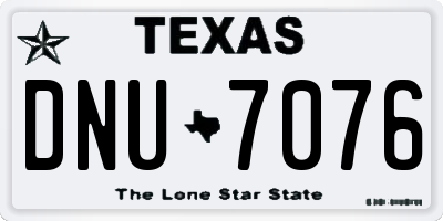 TX license plate DNU7076