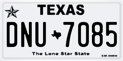 TX license plate DNU7085