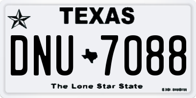 TX license plate DNU7088
