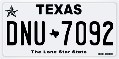 TX license plate DNU7092