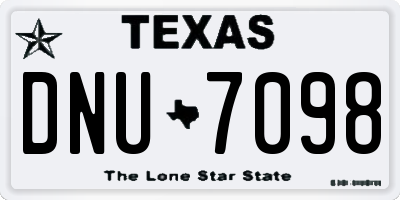 TX license plate DNU7098
