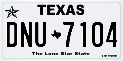 TX license plate DNU7104