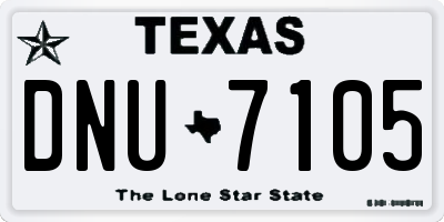 TX license plate DNU7105