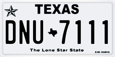 TX license plate DNU7111