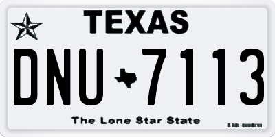 TX license plate DNU7113