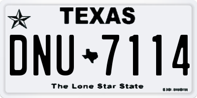 TX license plate DNU7114