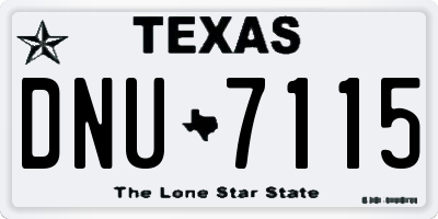 TX license plate DNU7115