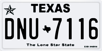 TX license plate DNU7116